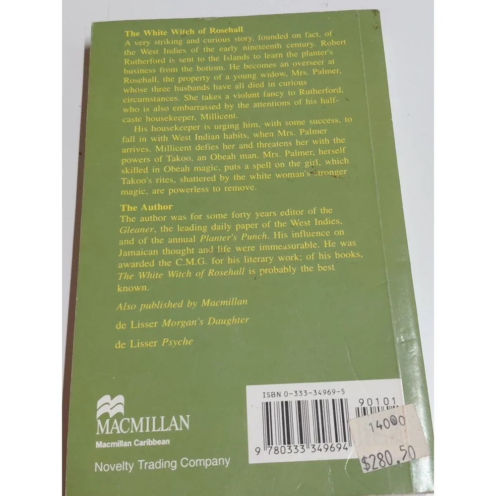 The White Witch of Rosehall Herbert G de Lisser 1995 Macmillan Caribbean PB